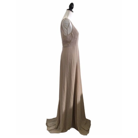 Show Me Your MuMu Jen Chiffon Maxi Dress Show Me the Ring Crisp Women’s Large - Picture 5 of 12